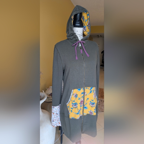 Matilda Jane Olive Green Hoodie Choose your own path Patch of light Size Large - Picture 3 of 13